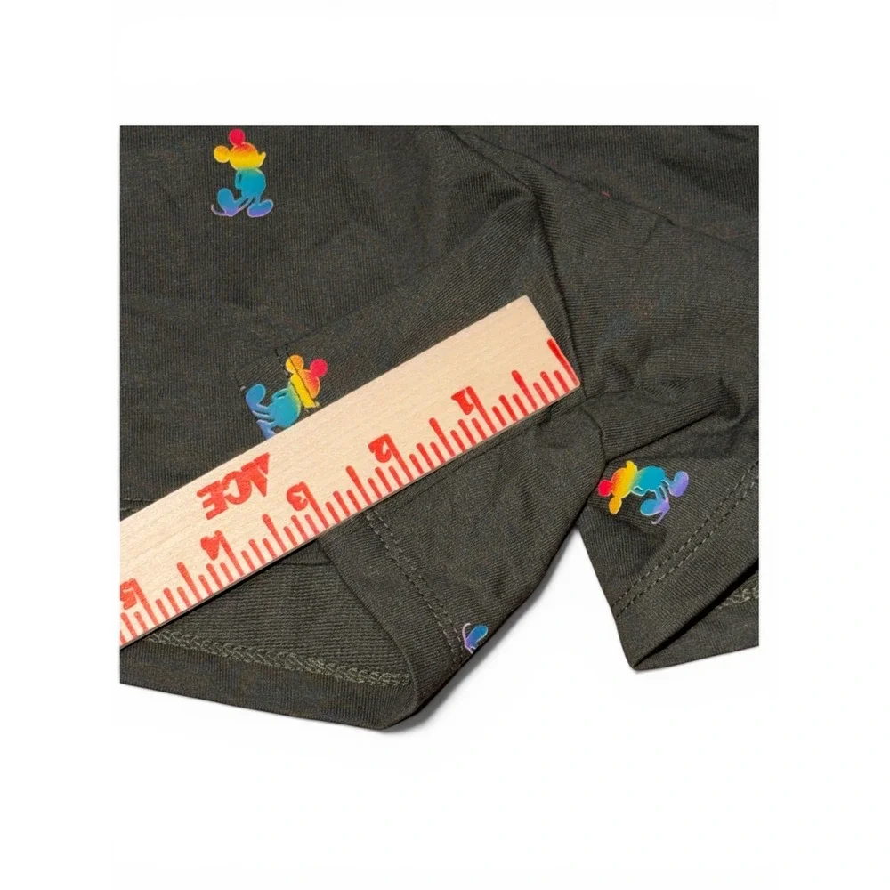 Disney Pride Collection Lounge Shorts Women 1X Dark Green Rainbow Mickey Mouse - Picture 6 of 10